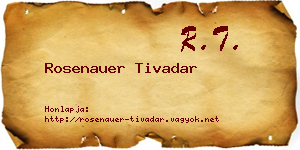 Rosenauer Tivadar névjegykártya